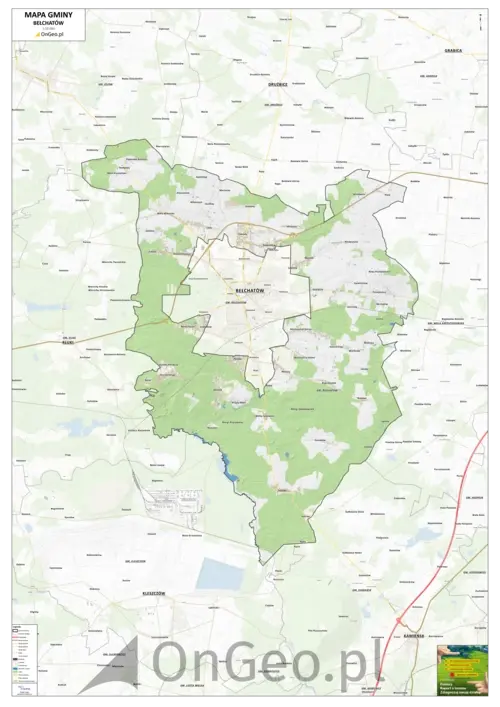 Mapa gminy Bełchatów